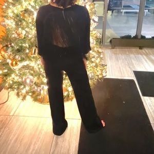 Uterque Black Fringe Jumpsuit